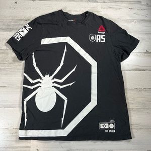 Anderson Silva 2015 Reebok UFC Shirt MMA Combat Spider Tee Brazil Men's XL AH749
